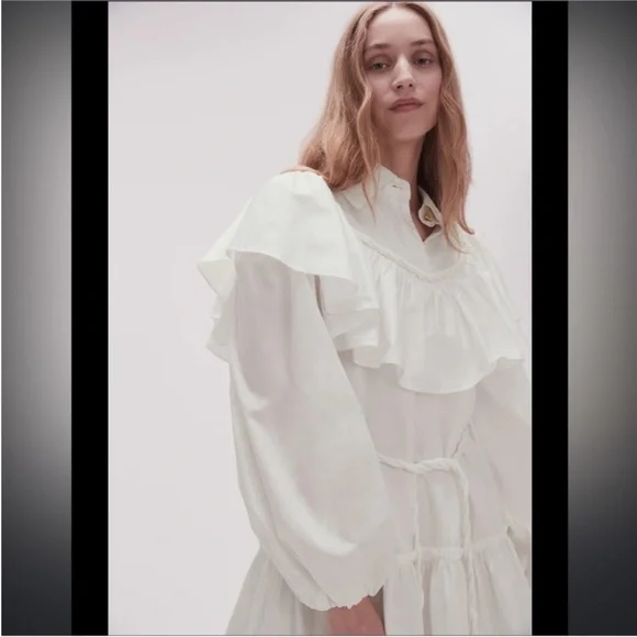 Aje Dahlia Flounce Twist Belted Mini Dress Cotton size US 8 - Picture 5 of 15